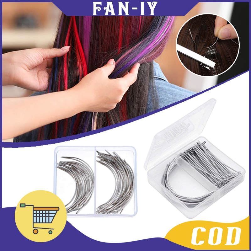 50Pcs Jarum Jahit Tipe T+20pcs Jarum Lengkung Jarum C / Alat Untuk Mengepang Wig / Jarum Knitting Wi