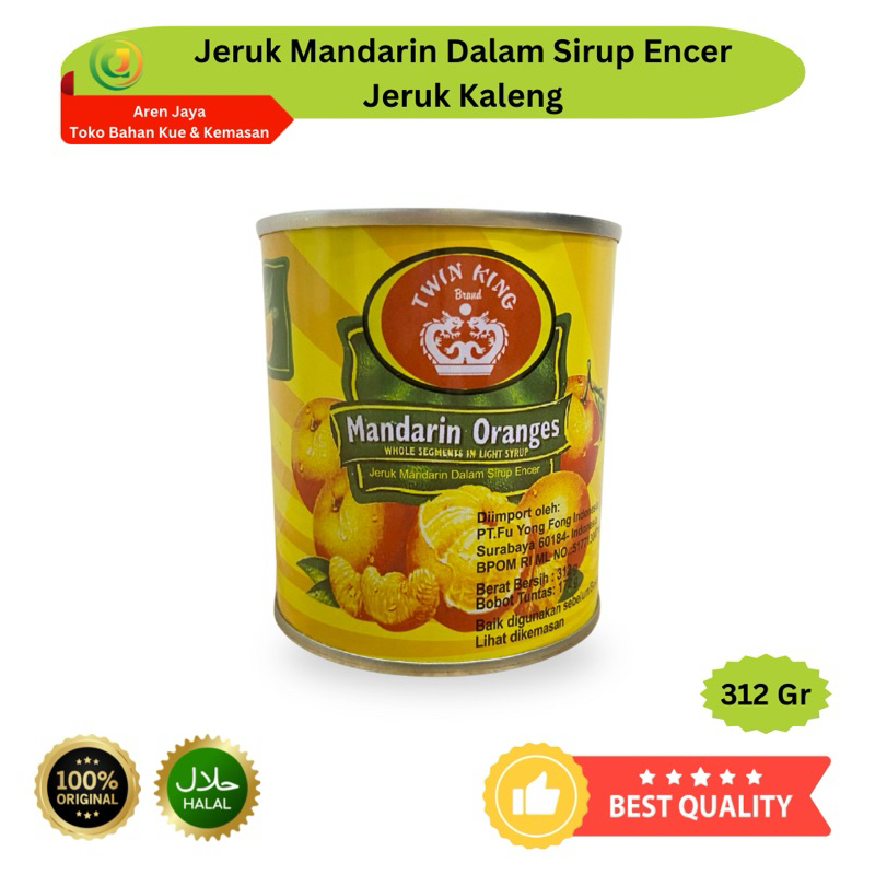 

Twin King Mandarin Orange Jeruk Mandarin Dalam Sirup Encer Kaleng 312 Gram Original