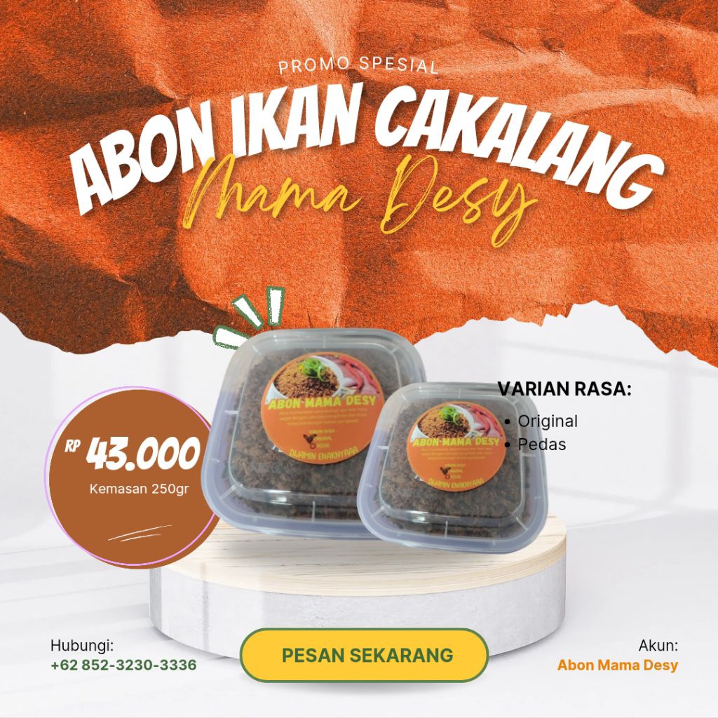 

Abon Ikan Cakalang Fresh Pedas, Ori 250gr