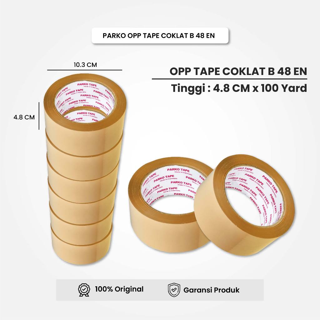 

PARKO Lakban Selotip Cokelat Isolasi Tape 100 Yard / B 45 Ll (PCS)