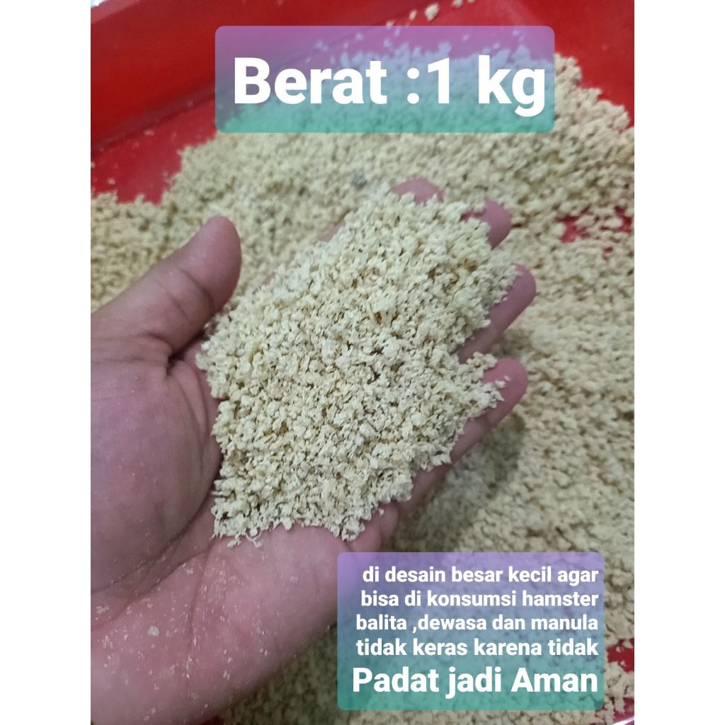 ATAKER Berat 1 Kg / Ampas Tahu Kering /makanan hamster ,ampas tahu/ makanan kelinci
