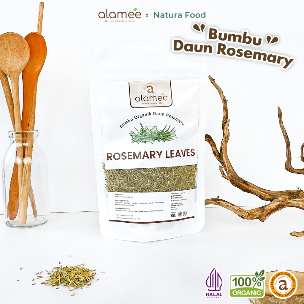 

ALAMEE Rosemary Kering Dried Leaves Organik Daun Garnish Murni Asli Bumbu 50 Gram