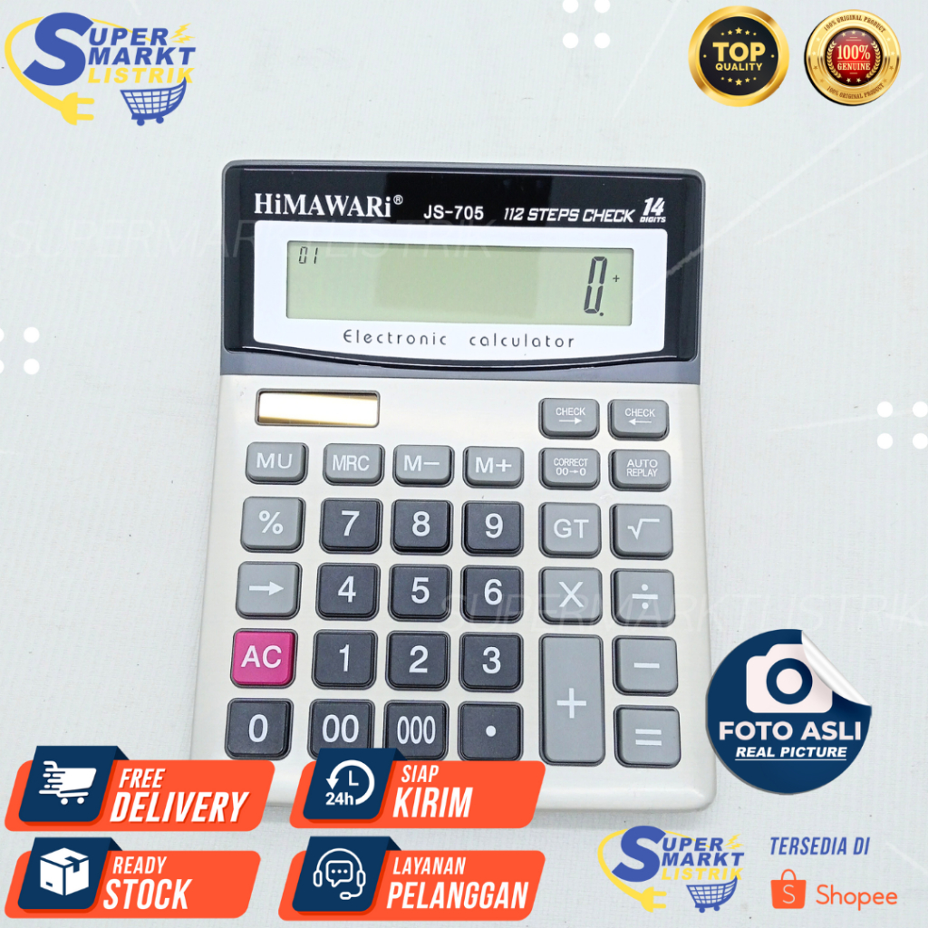 

HiMaWariJS-705 Elektronik Calculator 14 Digit Kalkulator 14 Digit SIAP KIRIM