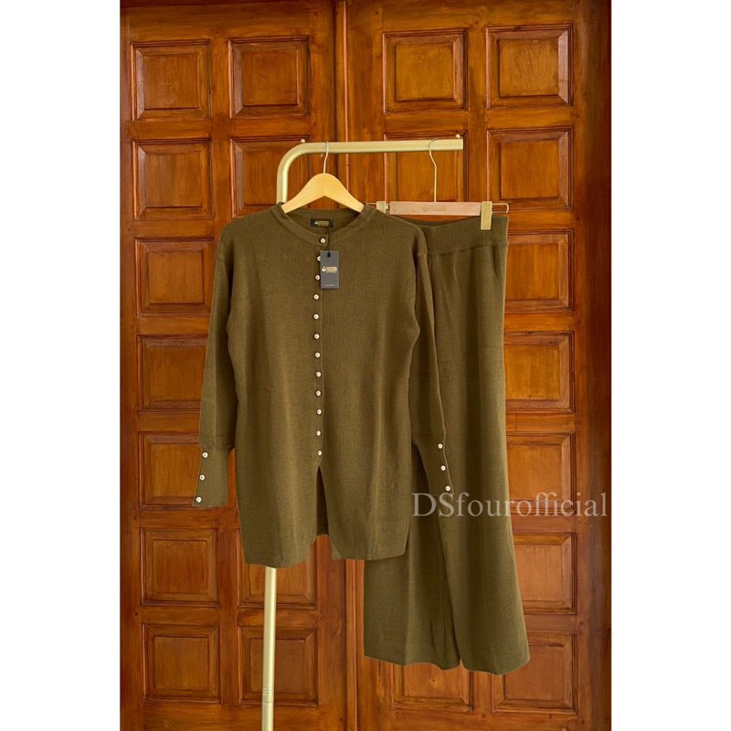 Oneset Kulot Kanza Tunik Rajut Premium/ setelan Kulot Rajut Premium (Kulot + Atasan)