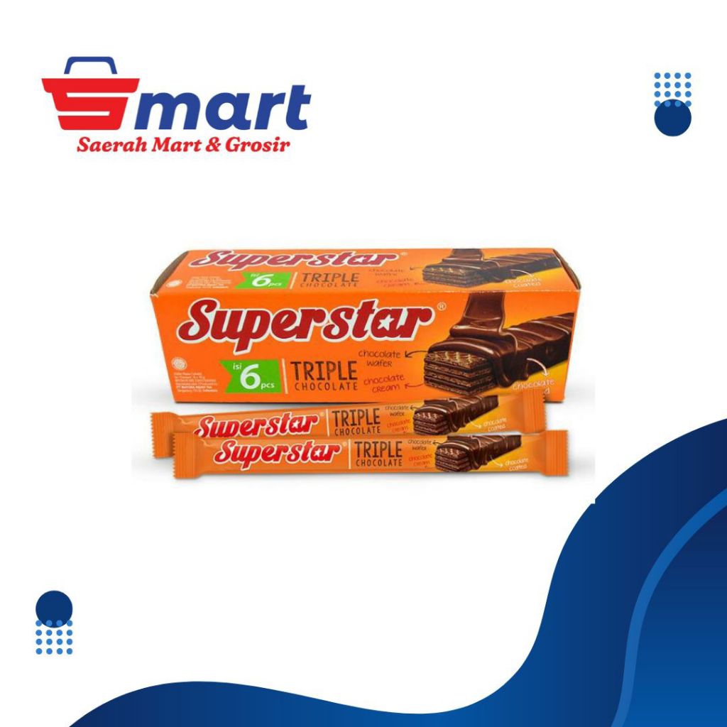 

SUPERSTAR Wafer Coklat Triple Per Box Isi 12 Pcs