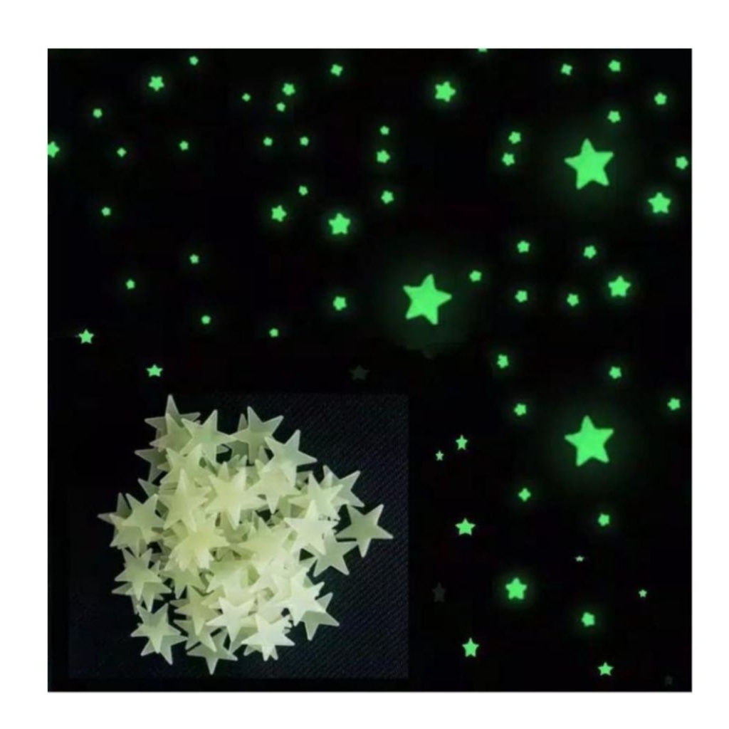 

J (J1) STIKER BINTANG NYALA / GLOW IN THE DARK ISI KURANG LEBIHNYA 90 PCS