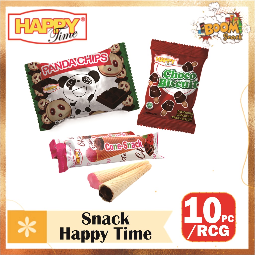 

Happy Time Panda Chips Jamur Cokelat Cone Snack isi 10pcs