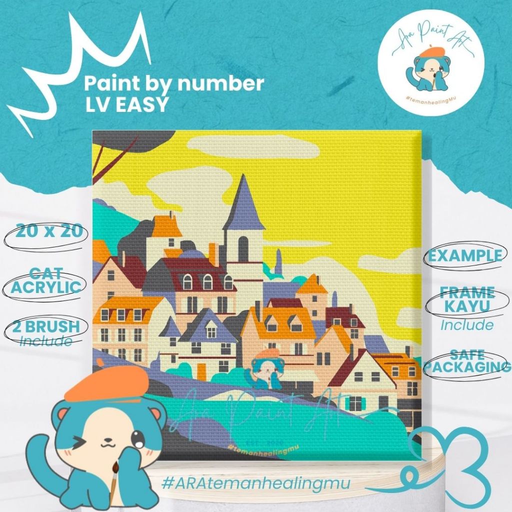 

Ara Paint Art City Series Paint by numbers kit I Painting I Painting by number I Kado Wisuda I Kado unik