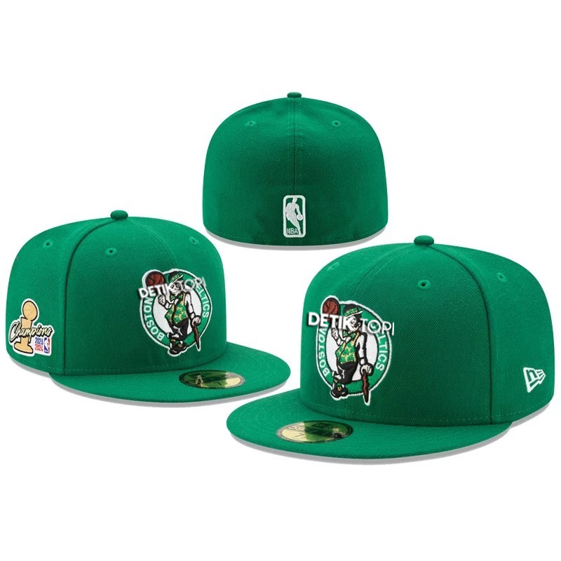 Topi Fitted Celtics Fit NBA Finals Champions Side Patch Green Hijau Bordir Build Up Caps
