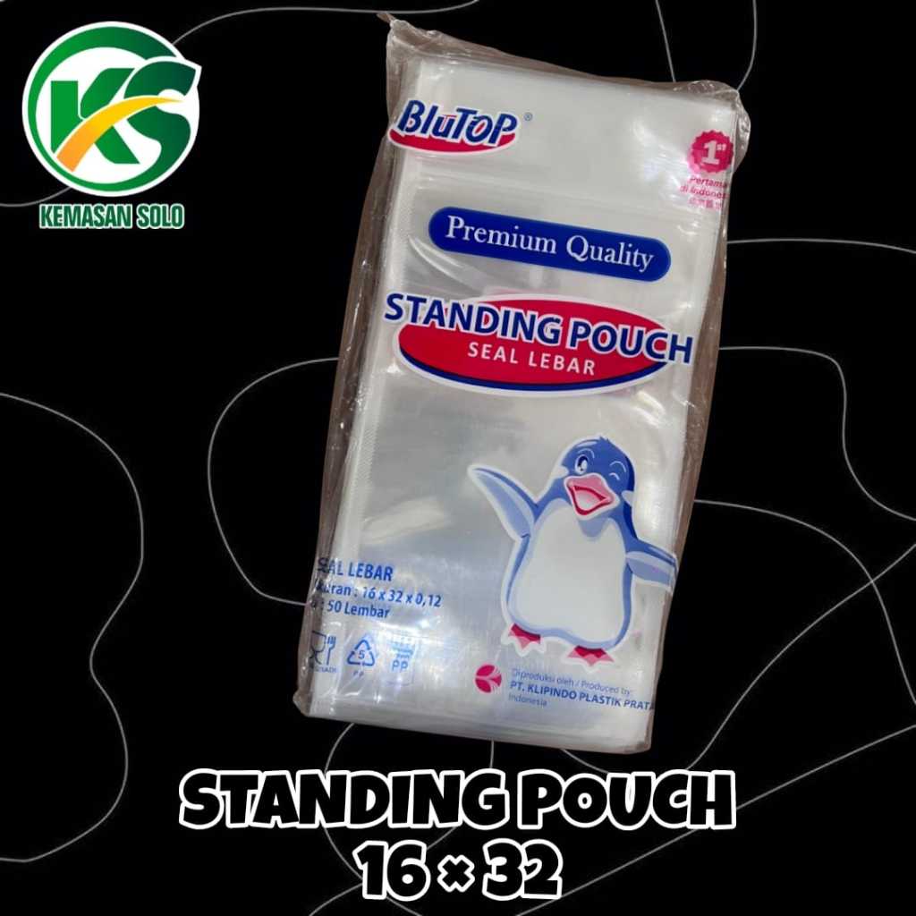 Plastik standing pouch 16x32 ziplock 32x16 seal lebar