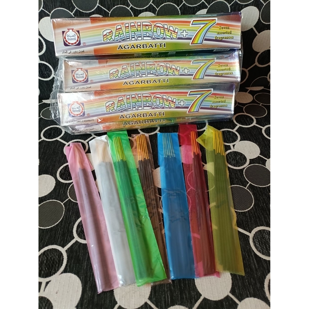 bukhur samarinda- Dupa RAINBOW, 7 aroma dalam 1 kotak , dupa lidi /hio