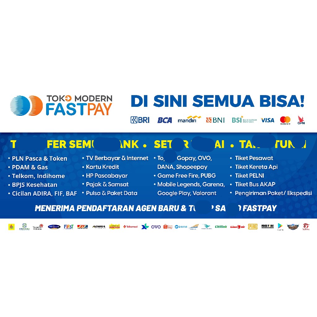 

STIKER VINYL HIASAN MEJA KONTER FASTPAY / BANNER FLEKSI HIASAN TOKO UKURAN BISA CUSTOM