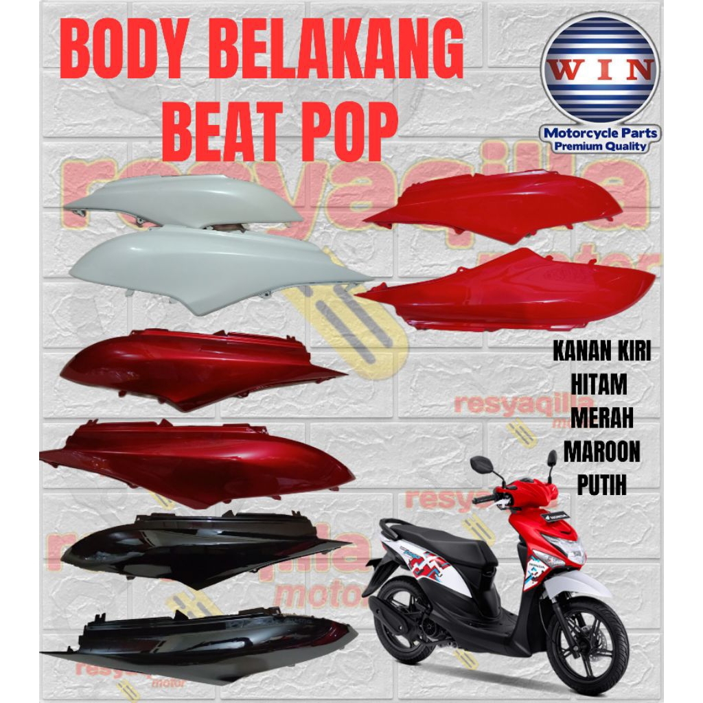 Body Belakang Beat pop hitam . merah cabe, putih//cover body beat pop//bodi samping beat pop