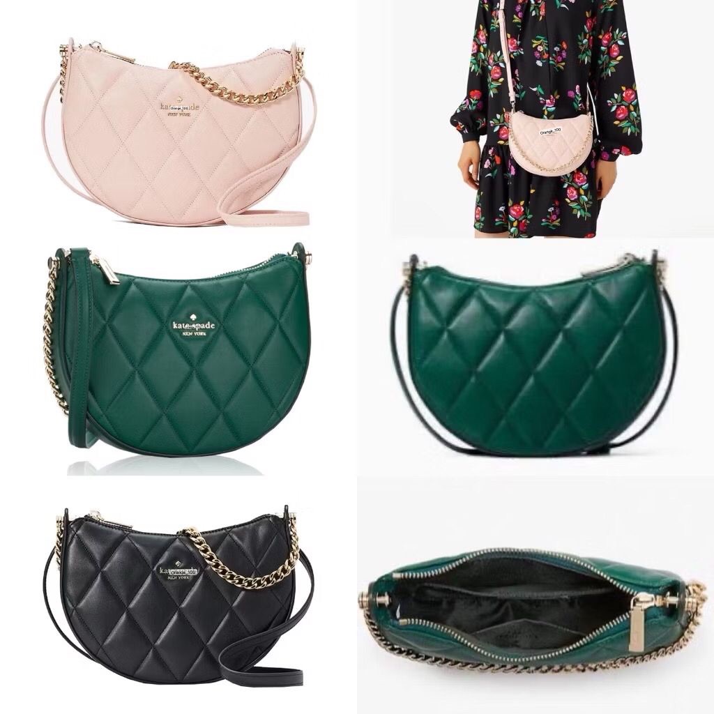 TAS WANITA KS CAREY SMOOTH QUILTED LEATHER TOP ZIP CROSSBODY BAG ORIGINAL