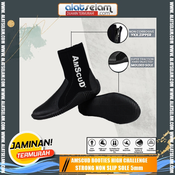 Booties AmScud Challenge 996911 / Booties Sepatu Pantai / Sepatu Kaki Katak Fin / Sepatu Snorkling D