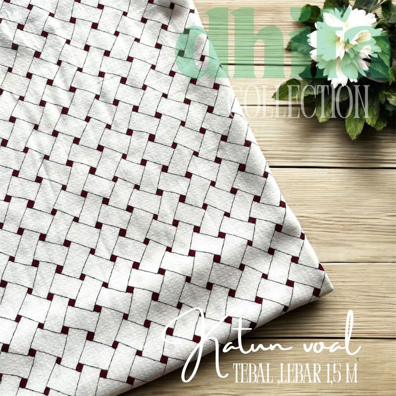 kain katun voal motif abtrak