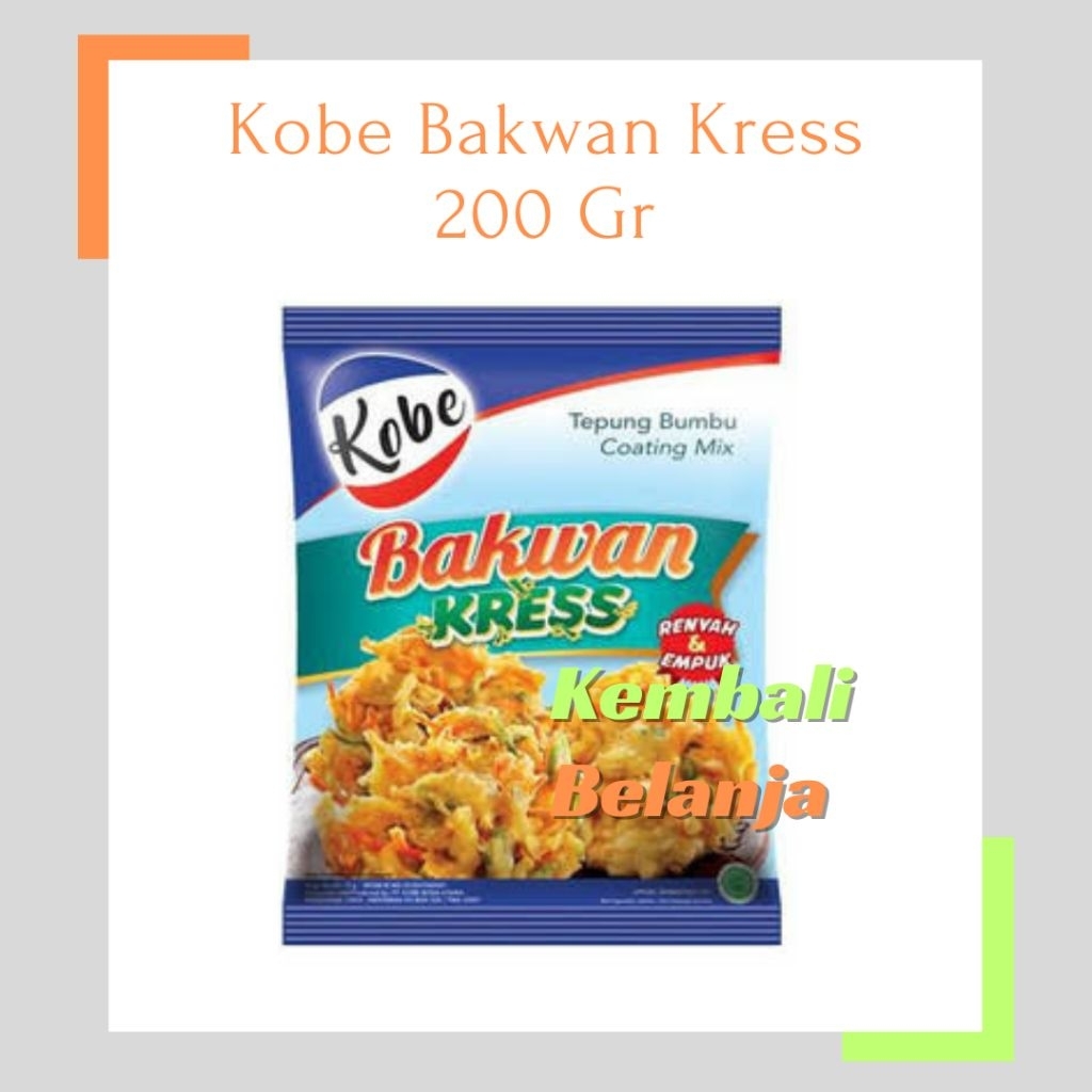 

Kobe Tepung Bakwan Kress 200 Gram/ Tepung Bakwan Kobe/ Tepung Bumbu Kobe/ Tepung Bumbu Praktis/ Tepung Bakwan Jagung