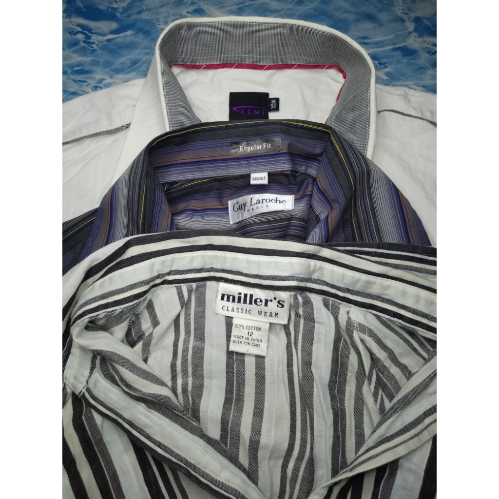 Paket Bundle 3 Kemeja Branded Bekas Pria – Guy Laroche, Kent, Miller's – Murah Meriah