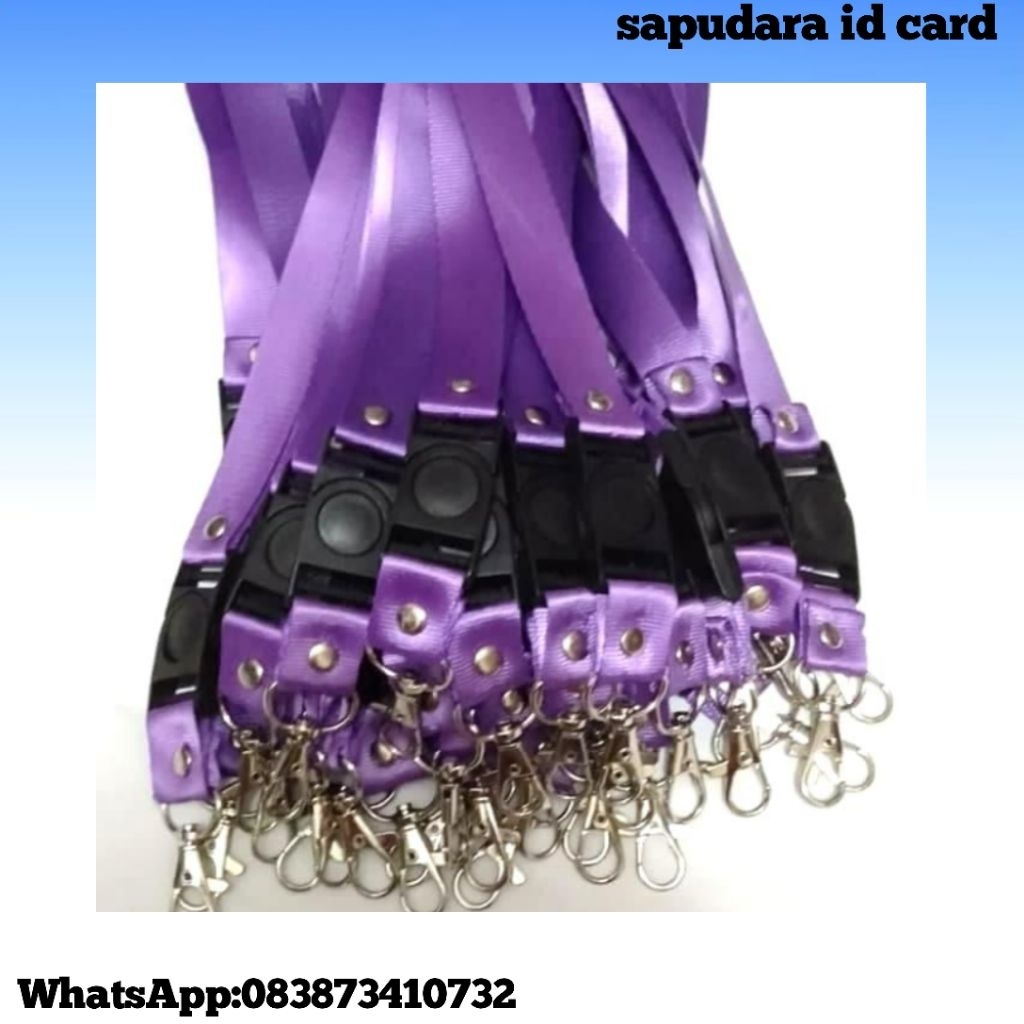 tali lanyard/id card 2cm  warna ungu