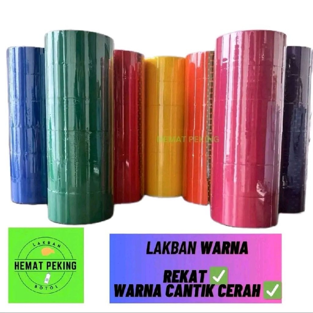 

Lakban Warna Warni 45 x 90 y OPP Color Tape Paket 1 slop