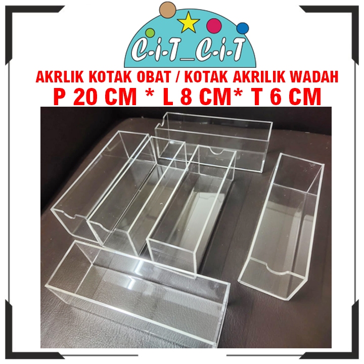 Kotak Obat Akrilik / Wadah Akrilik serbaguna / Kotak Akrilik