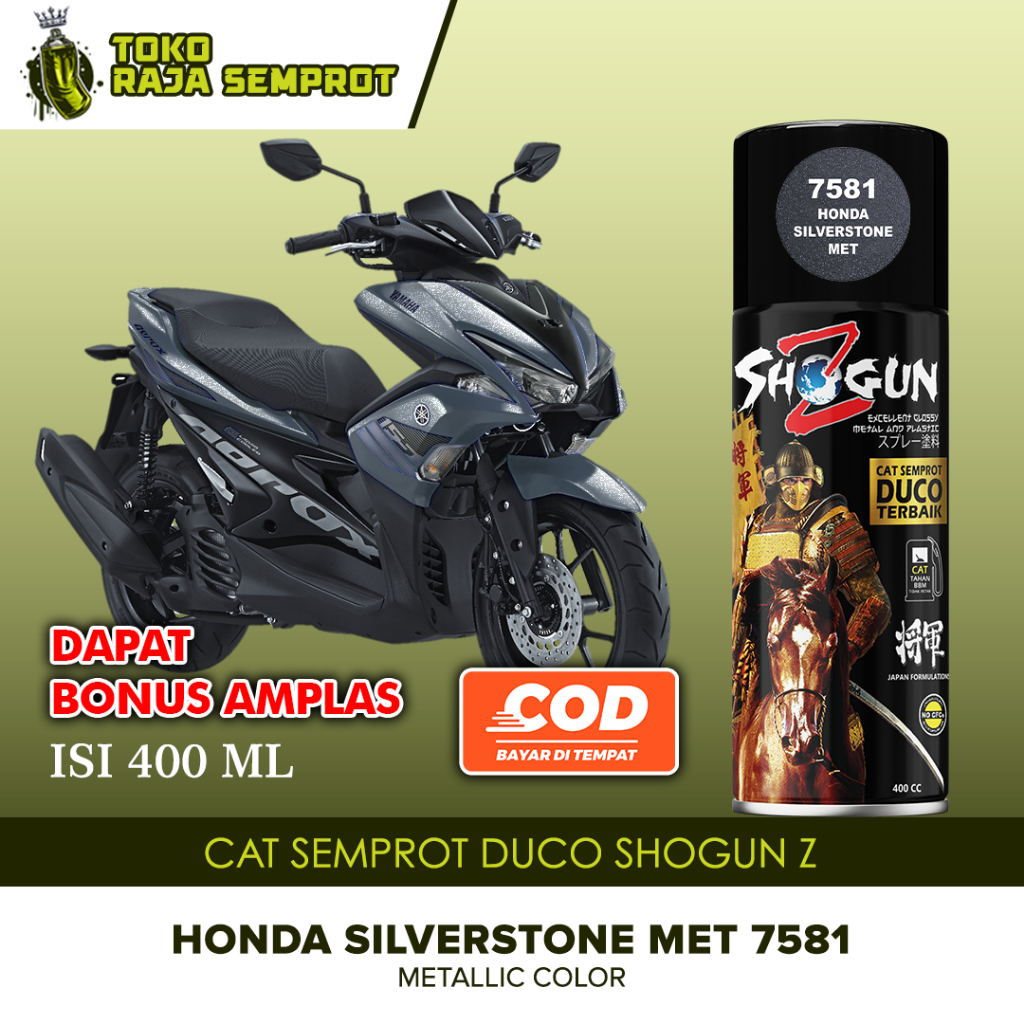 Cat Semprot Pilok Motor Shogun Z Pylox Paint Duco Silverstone Metalik Dark Grey 7581