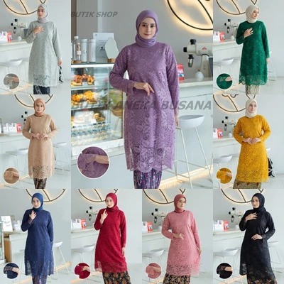 Setelan Kebaya Tunik Brukat Jumbo Size M L XL XXL 3L 4L 5L 6L LD 120 130 / Setelan Kebaya Jumbo Baha