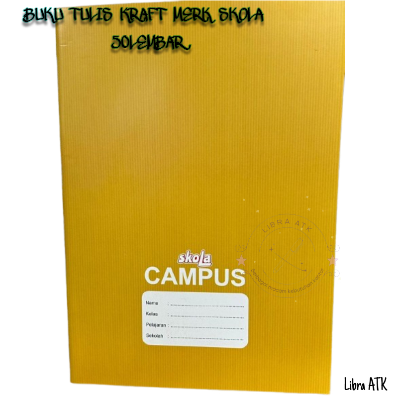 

SKOLA BUKU TULIS MODEL KRAFT SAMPUL COKLAT 50L 1 PACK