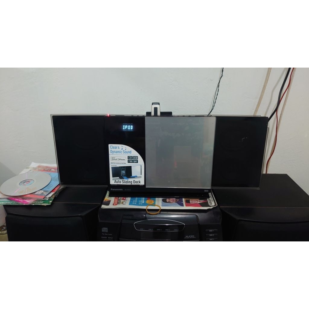 panasonic SC-HC37 AUTO SLIDING ipod Ipohone Dock clear Dynamic Sound