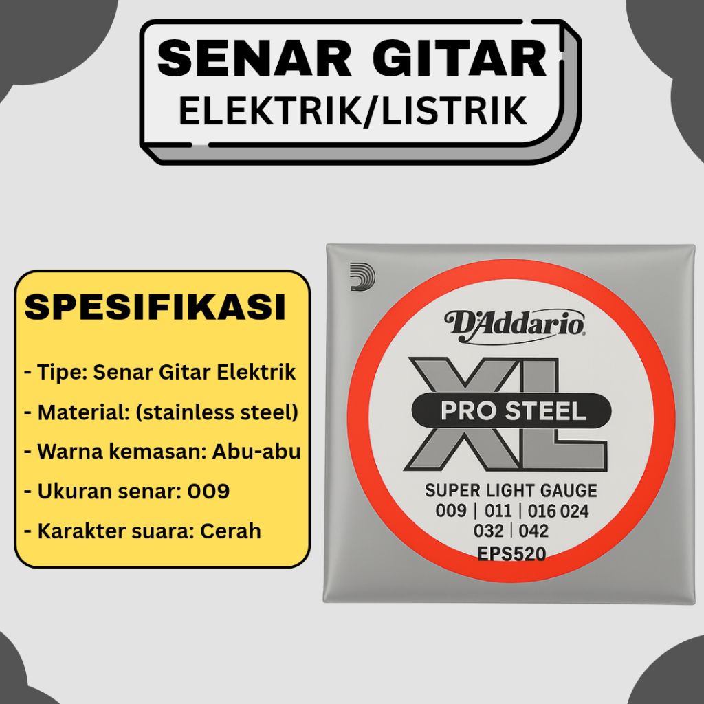 Senar Tali Gitar Elektrik Listrik XL Aksesoris Gitar