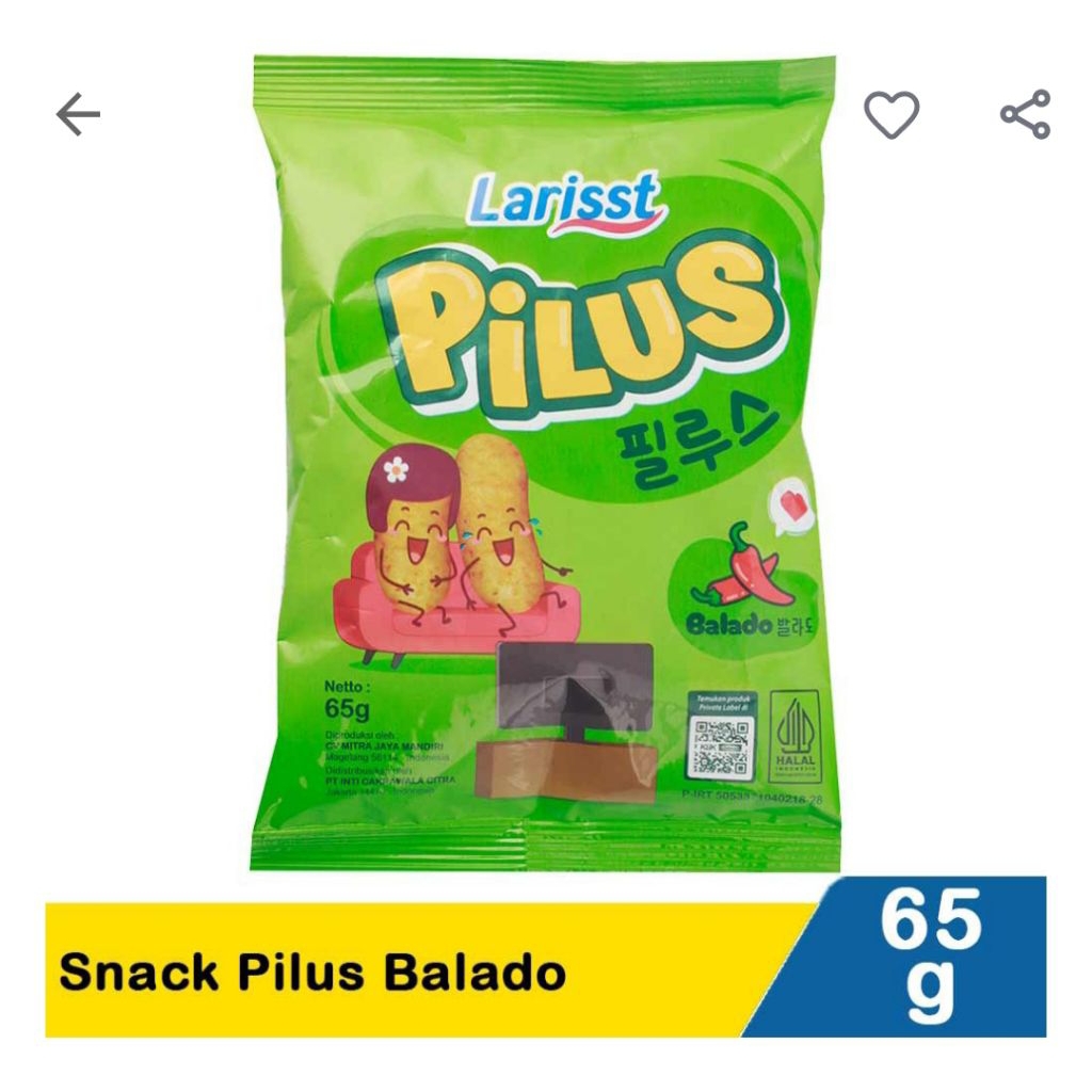

Larrist Snack Pilus Balado 65G