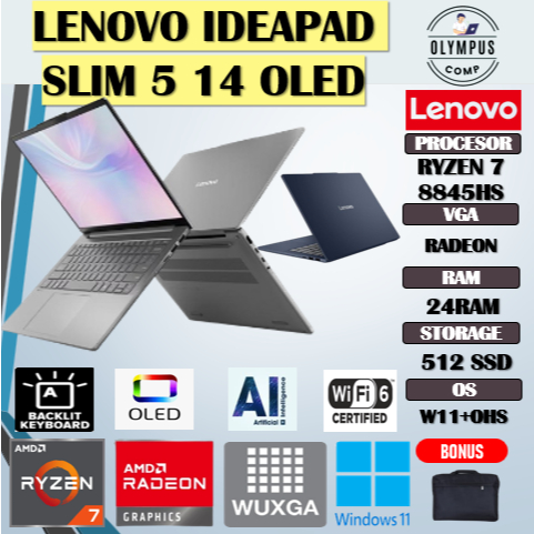 LENOVO IDEAPAD SLIM 5 14 OLED RYZEN 7 8845HS 24GB 512GB 14.0WUXGA