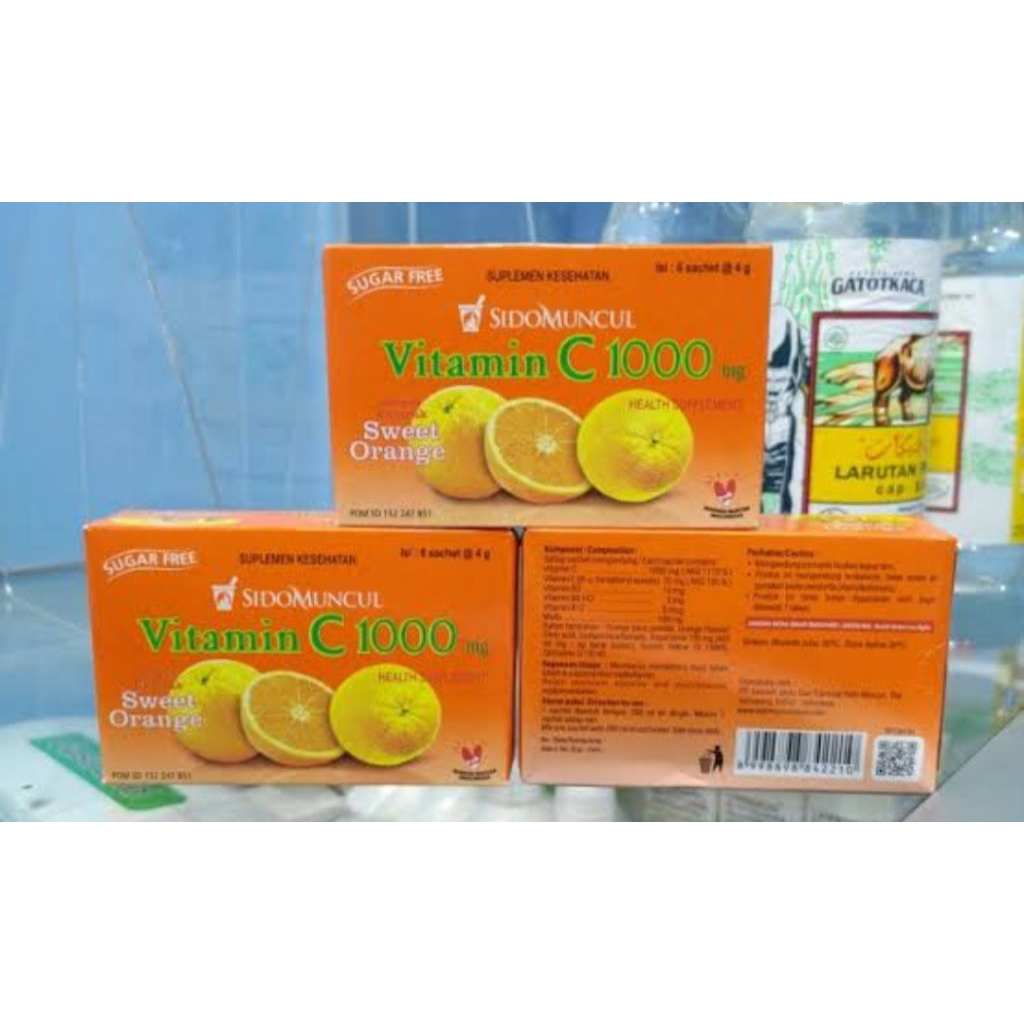 Sidomuncul C 1000 isi 6 sachet / vitamin c1000 / minuman jeruk