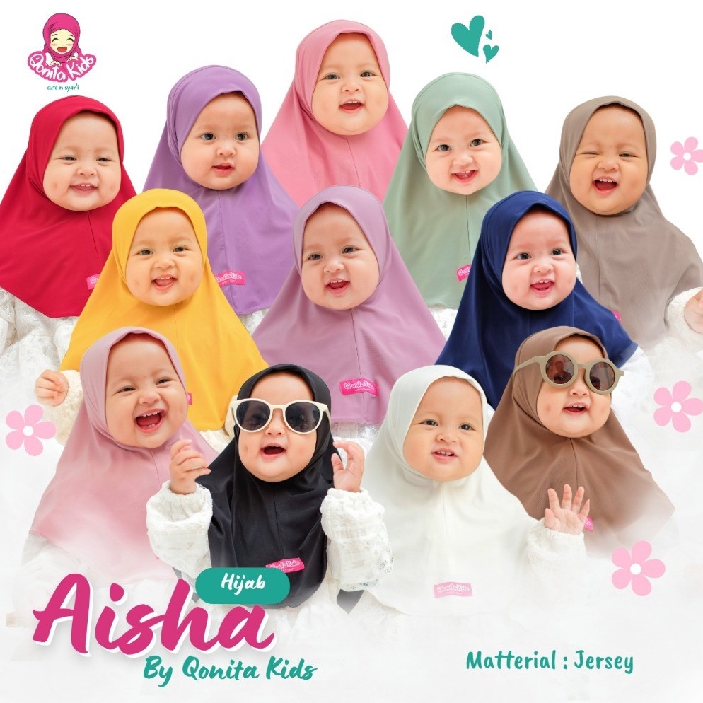 QONITA KIDS  AISHA   9 th Hijab Bergo Anak Perempuan jilbab kerudung anak dan bayi muslim cantik bah