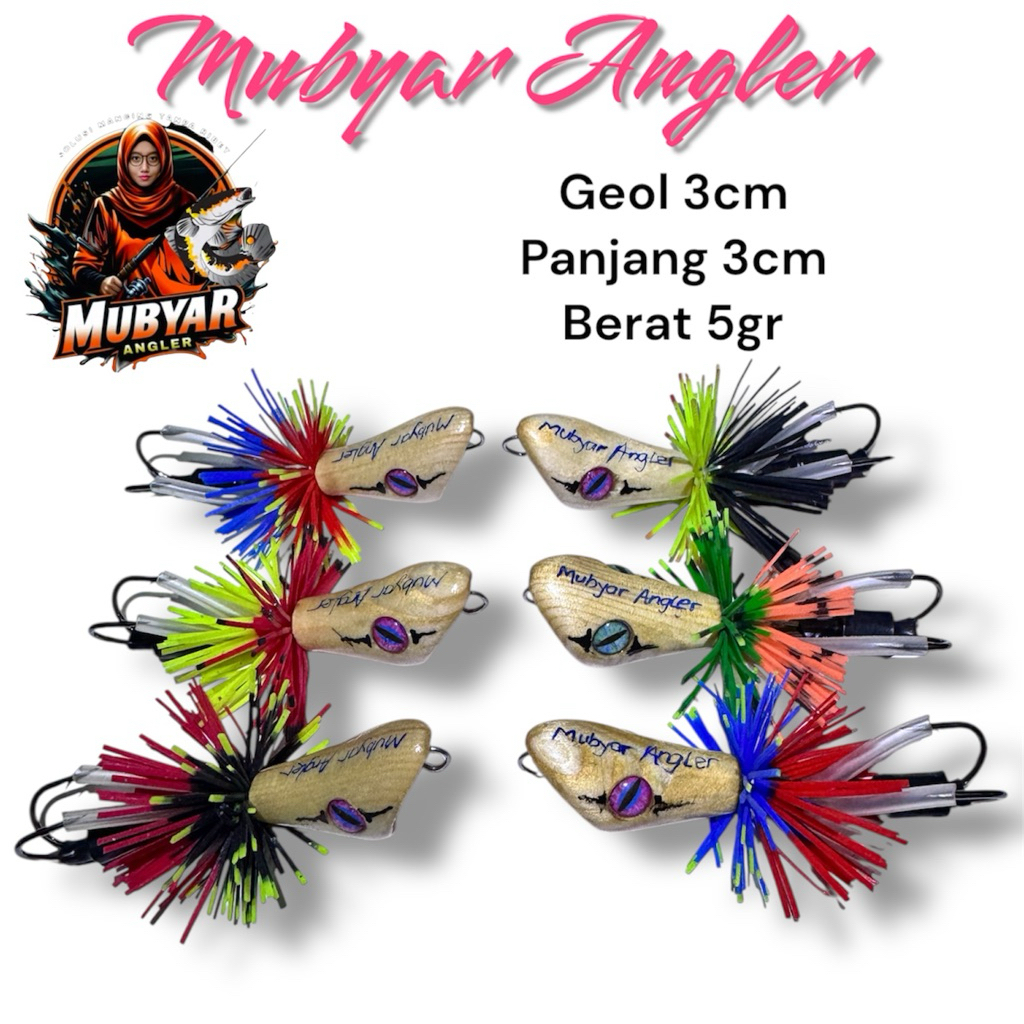 Geol 3cm Natural Kayu Pinus Mubyar Angler Umpan Casting Gabus Umpan Pancing