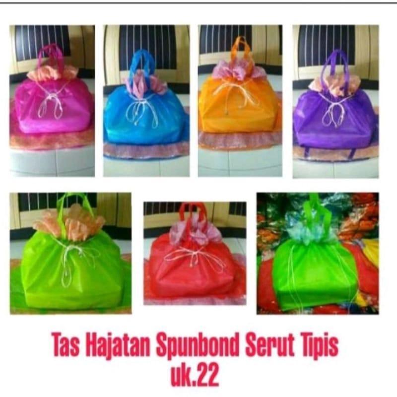 

Tas Hajatan Tas serut Spunbond Tas Nasi Kotak 22" Polos Tipis 1Pack / 12Pcs