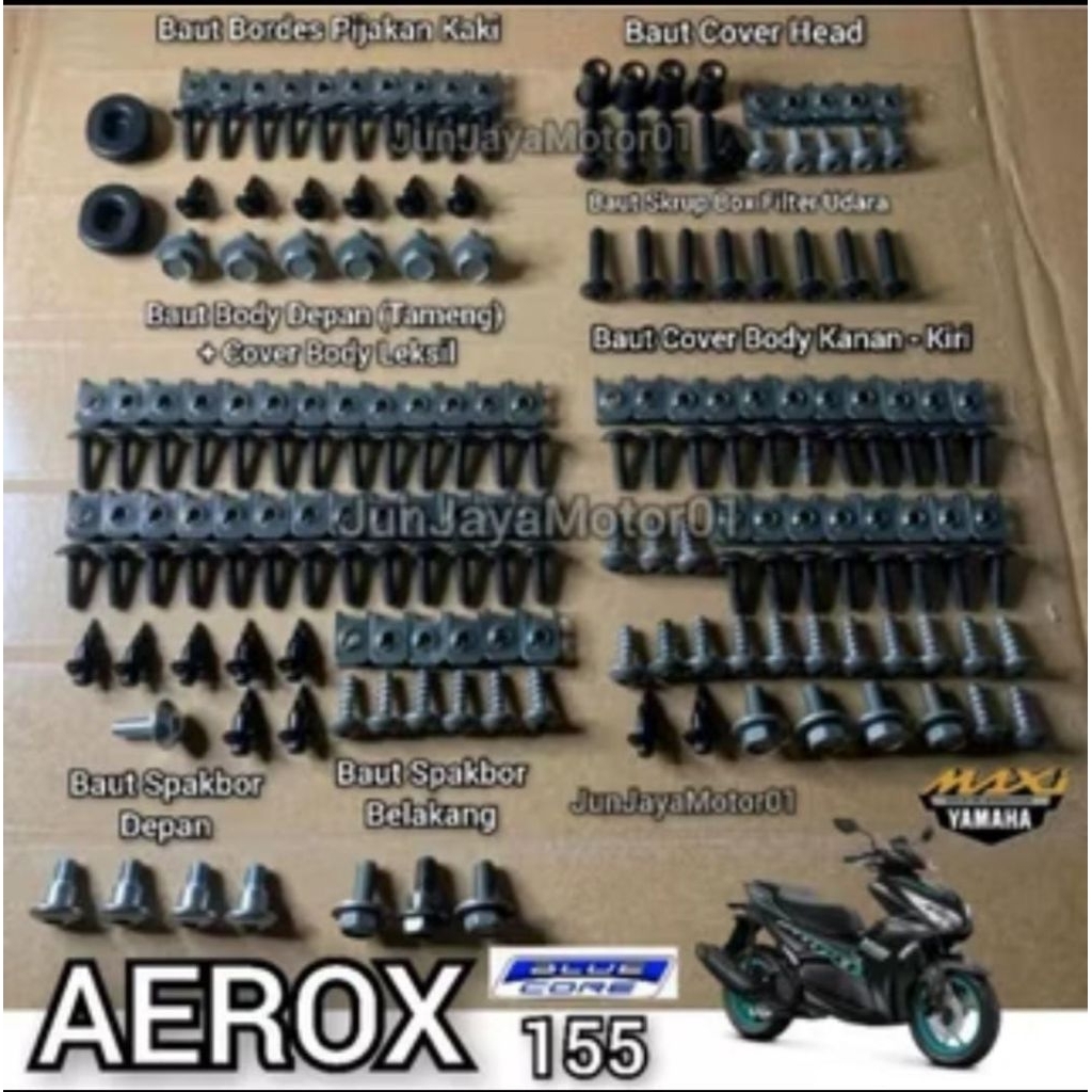 Baut lengkap Full set body Yamaha aerox 155 / baut body aerox