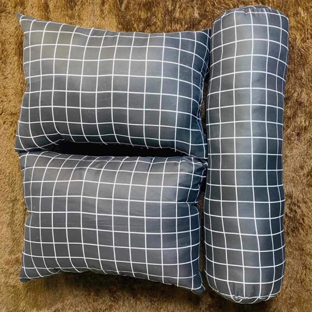 Bantal Guling 3 SET Katun Motif Premium Empuk Dewasa Balita Anti Kempes