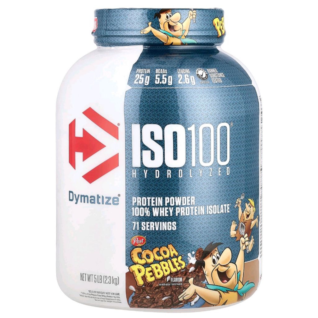 Dymatize ISO100 Hydrolyzed Protein Powder, Cocoa Pebbles, 5 Ib (2.3 kg) PRE-ORDER USA 10 HARI