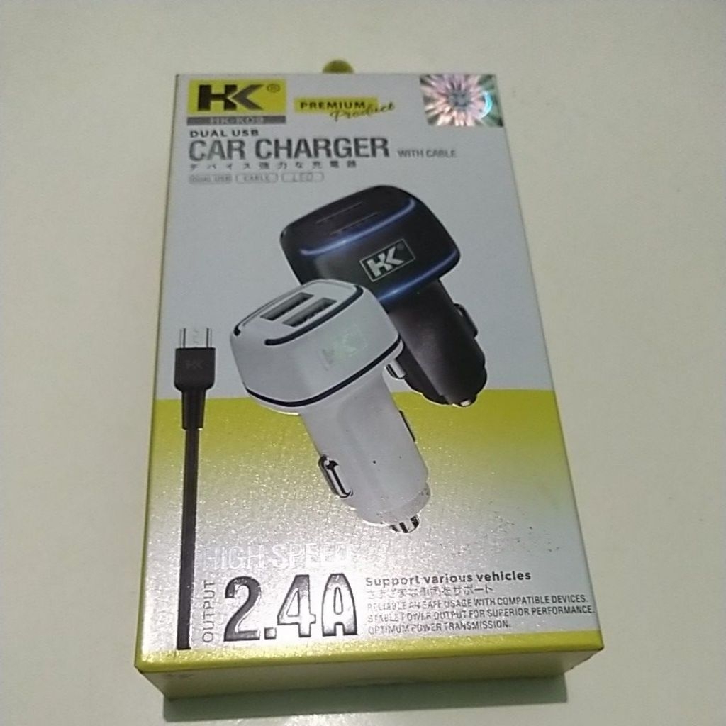 CAR CHARGER DUAL USB HK-K09 ORIGINAL HK