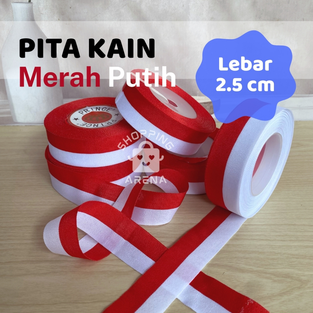 

Pita Bendera Merah Putih Lebar 2.5cm Bahan Kain ROLL Satu Gulung Hiasan Agustusan Pramuka Pita Dekorasi Agustus Hari Kemerdekaan Merahputih Tali Bungkus Kado Hampers Hadiah Parcel Tebal Kuat Halus Lembut Tidak Kusut Murah Satin Bagus Shopping Arena Malang