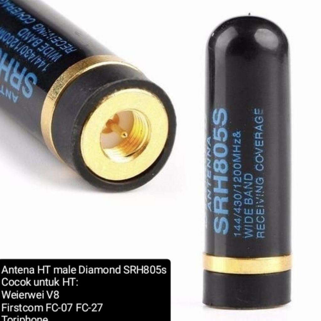 Antena mini Diamond MALE konektor untuk HT Firstcom Kenwood Toriphone Diamond SRH805s