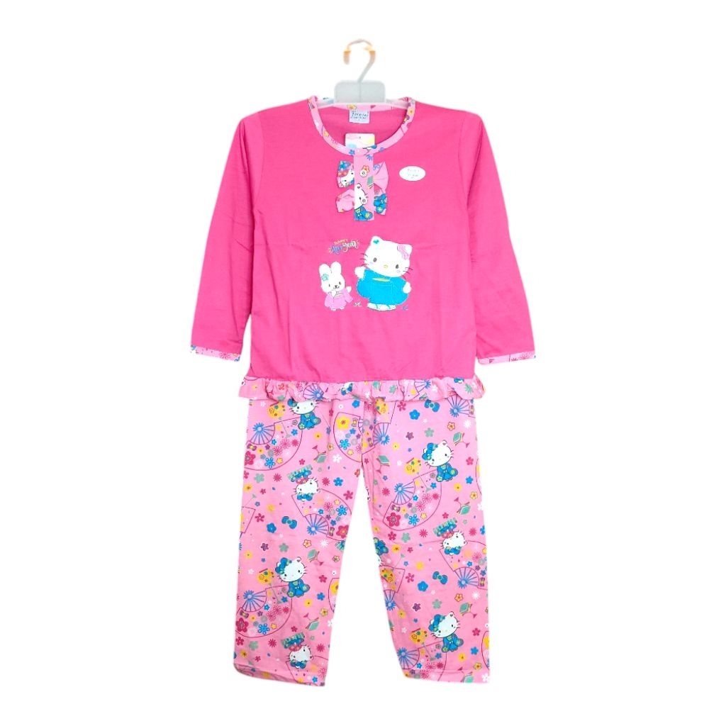 Baby Doll Anak Forever Sweet AS-179-1 Setelan Oneset Lengan Panjang Celana Panjang Baju Rumah Daily 