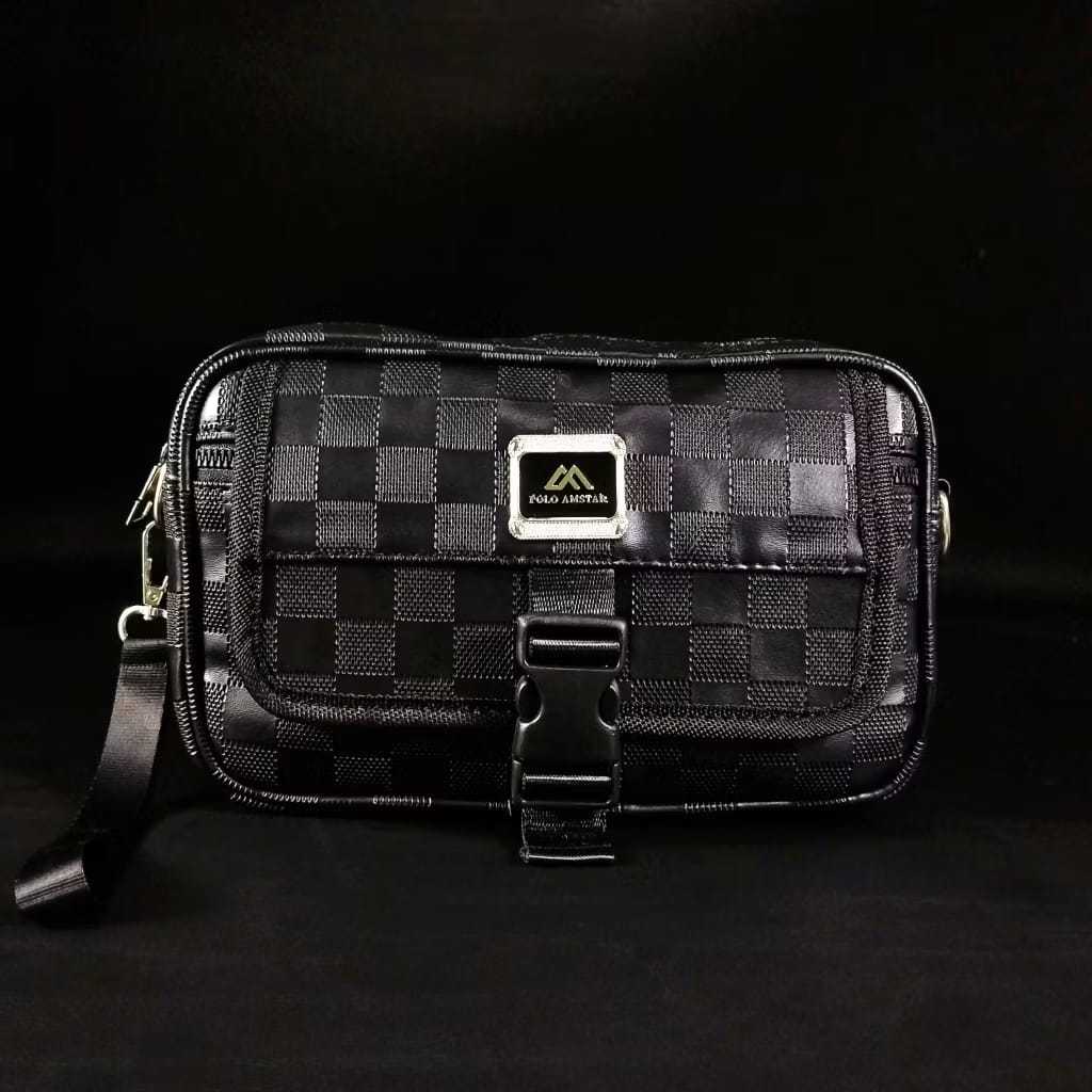 HANDBAG MULTIFUNGSI TAS SELEMPANG PRIA KULIT PU BISA SLINGBAG DAN CLUCTH BAG PRIA DAN WANITA TERMURA