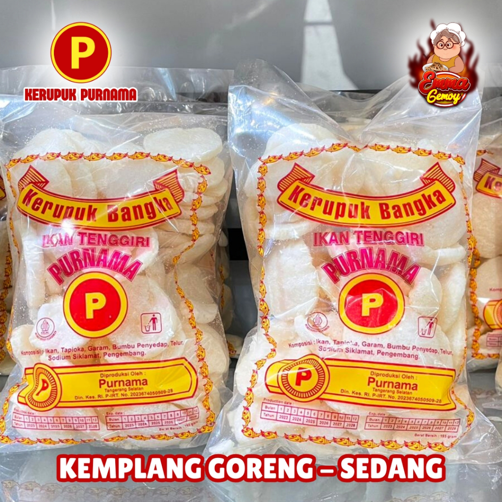 

Kerupuk Bangka Kemplang Goreng Ikan Tenggiri Koin Purnama Snack Jajanan Emma Gemoy