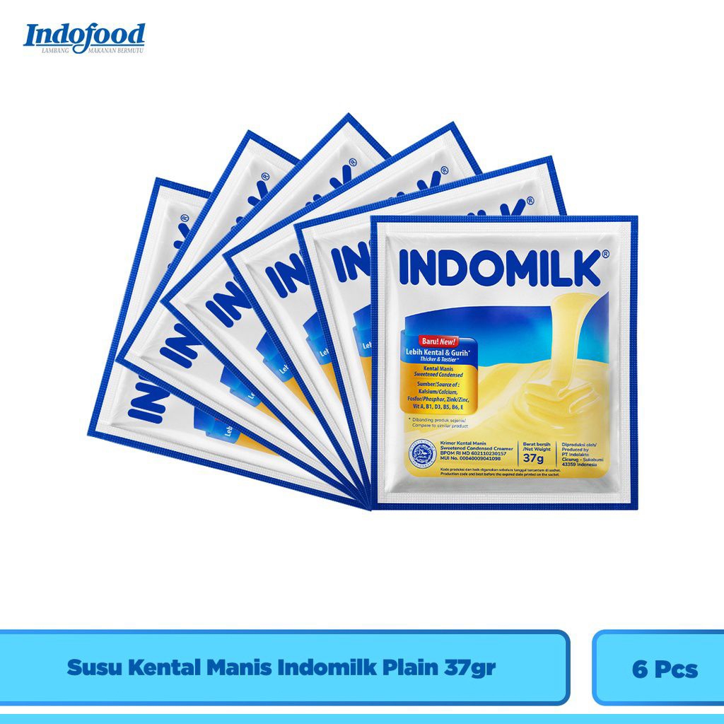 

Susu Kental Manis Indomilk plain 6×37g