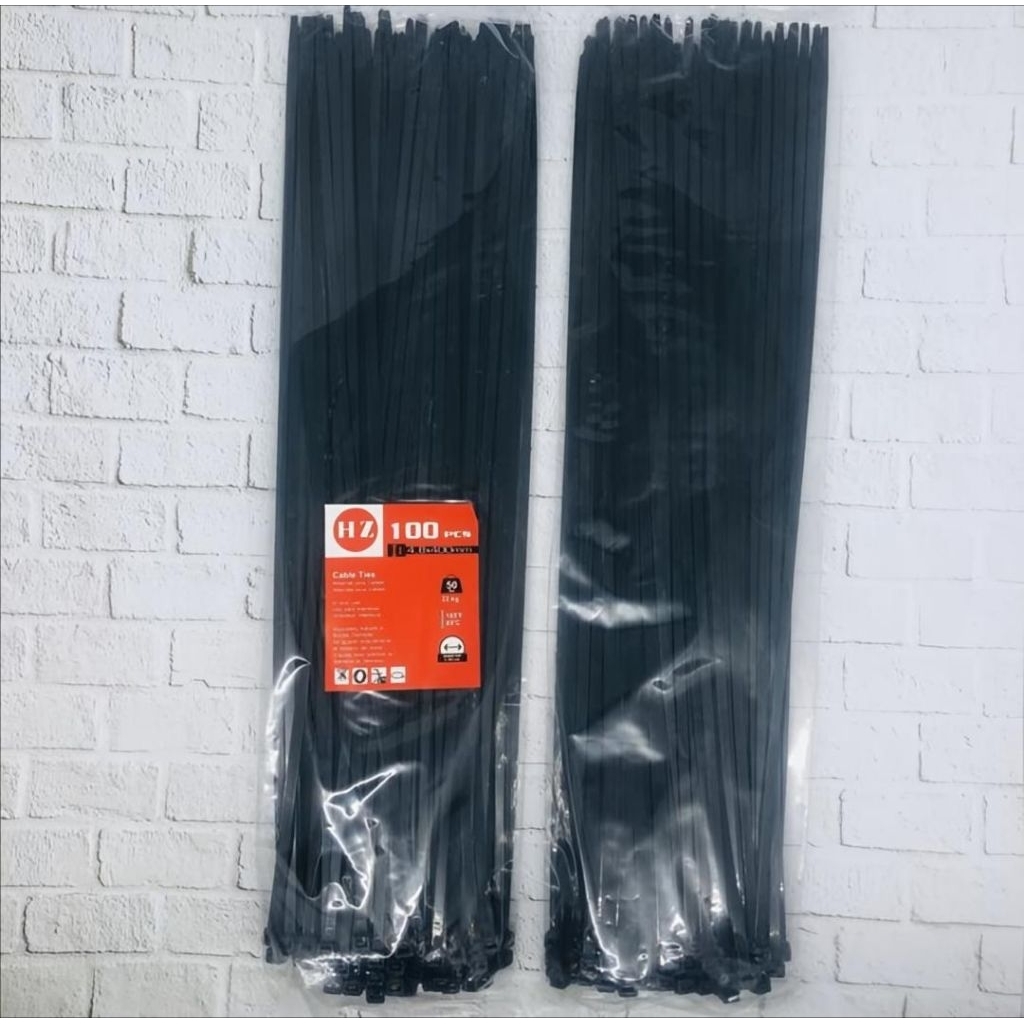

HZ Cable Ties 4,8 x 400 mm PUTIH / HITAM - Kabel Ties 1 PACK ISi 100 Pcs