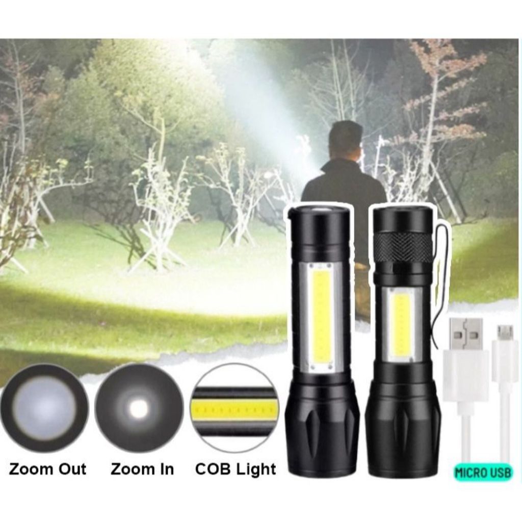 LAMPU SENTER POLISI SWAT MINI LED COB 88000W SUPER TERANG ZOOM 511