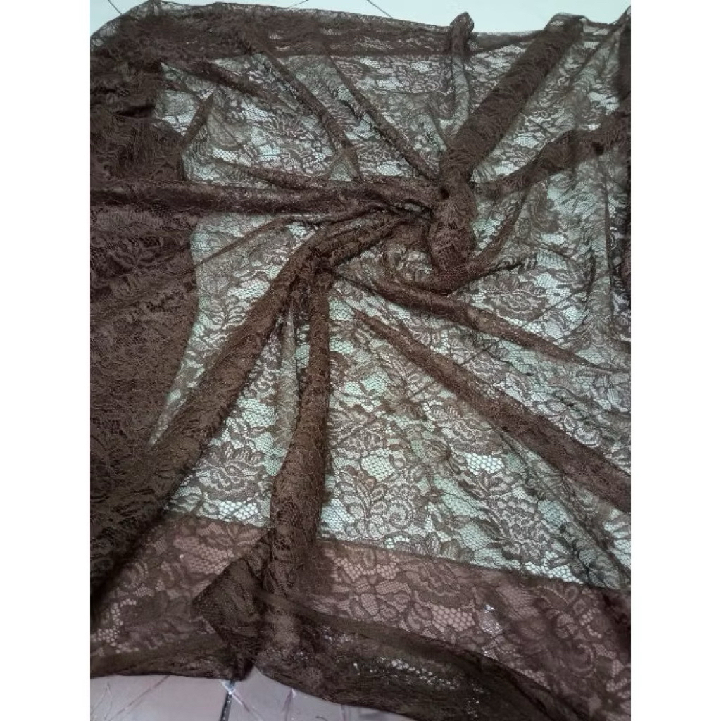 Bahan brokat kain brokat  bahan kebaya kain brokat/ KAIN BROKAT COKLAT MAHOGANY Viral