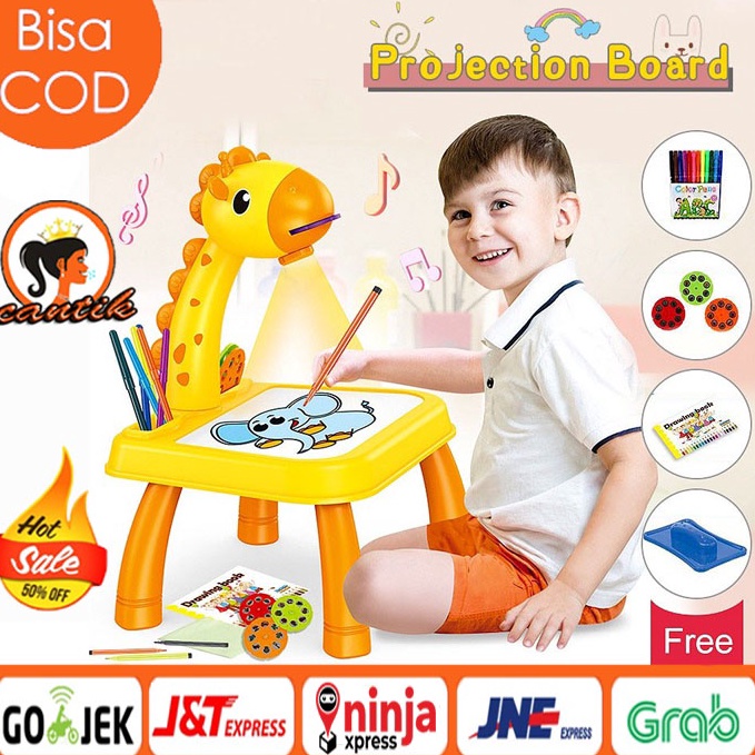 

KODE P13I HC Meja Belajar Gambar Meja Gambar Anak Proyektor Meja Belajar Anak Mainan Edukasi Melukis Mewarnai